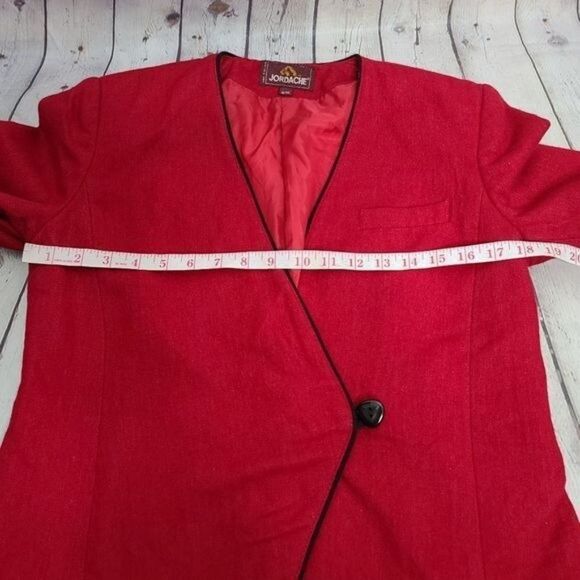Vintage 90s Jordache Red Wool Jacket Blazer - Picture 7 of 15